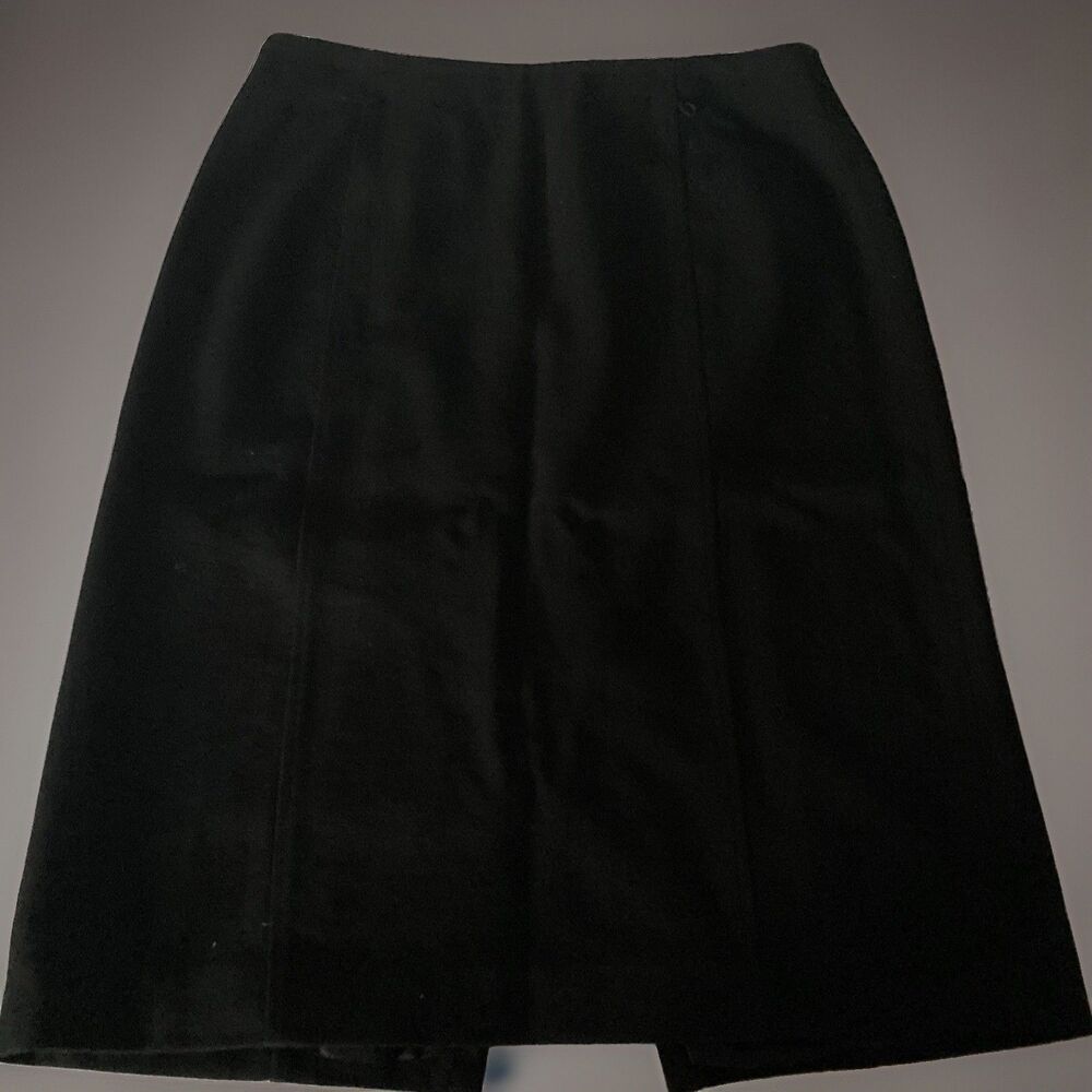 Liz Claiborne Collection Women’s 12 Black Skirt Wool Good Condition Lined Slit